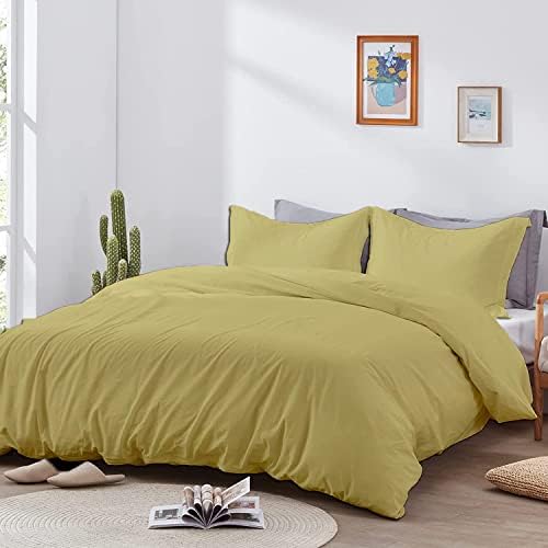 Precious Star Linen 100% Cotton Taupe Solid Duvet Cover Set Full/Queen