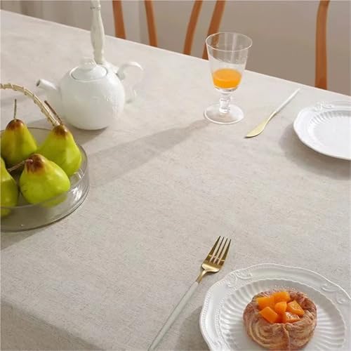 Washable Cotton Linen Tablecloth for Weddings, Home Parties, and