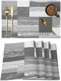 Cotton Linen Placemats for Dining Table Set of 8 Rustic Gray Wood