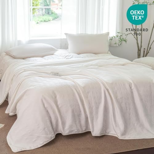 Simple&Opulence 100% Cotton Waffle Weave Houndstooth King Blanket