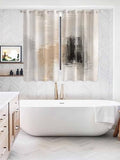 Brown Black Abstract Window Curtains Panels with Silver Grommet,Modern