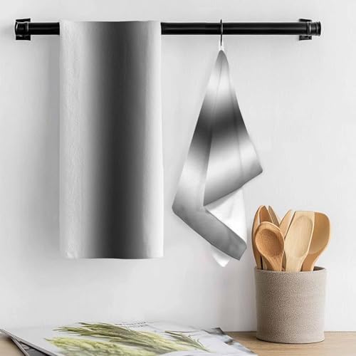 Kitchen Towels Dish Cloths 4 Pack 18x28in,Farm Grey White Gradient