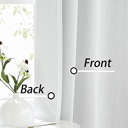Cream White Full Blackout Grommet Curtain for Bedroom with Liner