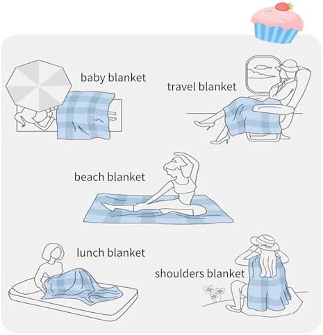 Gentlesoft 100% Cotton Blanket Queen Size for Bed,Cooling Blanket for