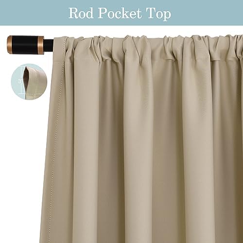 Fcosie Extra Long Blackout Curtains 108 Inch Length Room Darkening