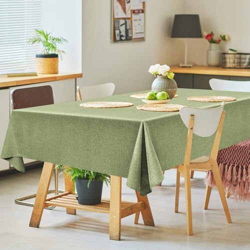 Linen Textured Rectangle Tablecloth, Waterproof & Stain Resistant