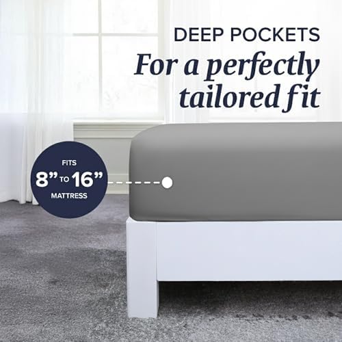 Beckham Hotel Collection King Sheet Set 100% Cotton, 500TC Sateen, 4