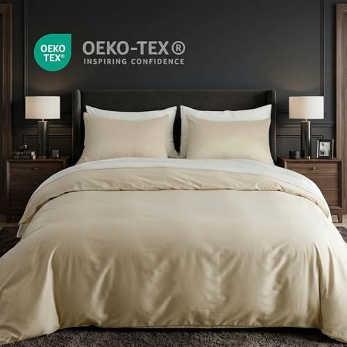 HeimenAogo Egyptian Cotton Duvet Cover Twin/Twin XL Sateen Weave