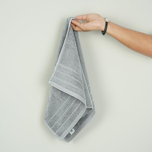 Tens Towels 6 Piece Hand Towels Set 16 x 28 Inches, Cool Grey