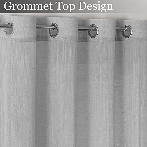 Miss SELETEX Natural Linen Sheer Curtains for Living Room Elegant