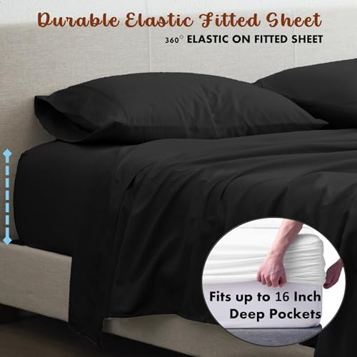 Femini Fashion My Egyptian Giza Cotton Sheets King Size, 16 Inches