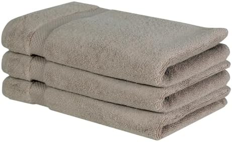 TRP Reversible Long Staple 100% Cotton Bath Hand Towels Set of 3 with