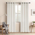 LUSTROWIN Ivory White Natural Linen Curtains 120 Inches Long - Light