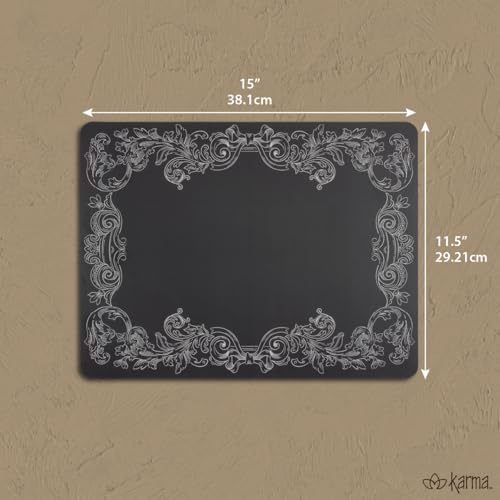 Karma, 15-Inch Cork Placemat Set of 4, Elegant Charger Plate for