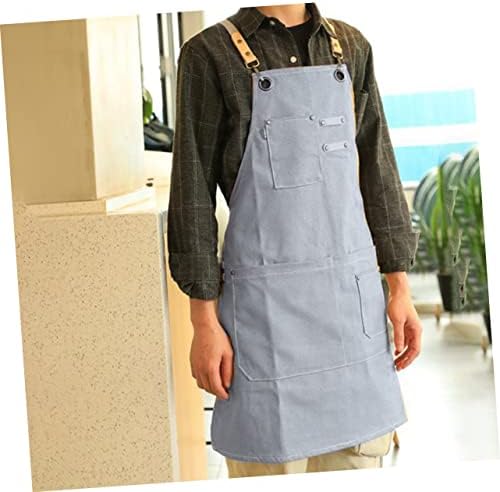 KICHOUSE Nordic Industrial Style Halter Apron Adjustable Canvas Apron