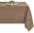 Mocha 52x70 Oblong Polyester Linen Farmhouse Tablecloth
