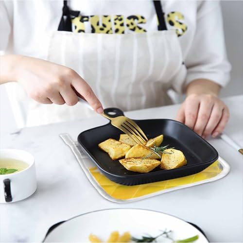 Quilted Cotton Terry Cloth Oven Mitt, Pot Holder Grey Yellow Texture