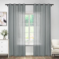Macochico Linen Blend Curtains for Living Room,50W x 63L Grey Curtain