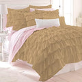 Luxurious 5 Piece Full Waterfall Duvet Cover with Zipper Closure 100%