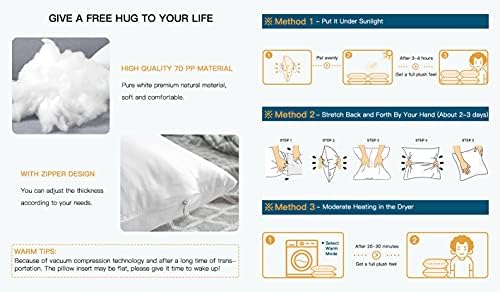 OTOSTAR 20x20Inch Throw Pillow Inserts, Set of 2 Square Form Cushion