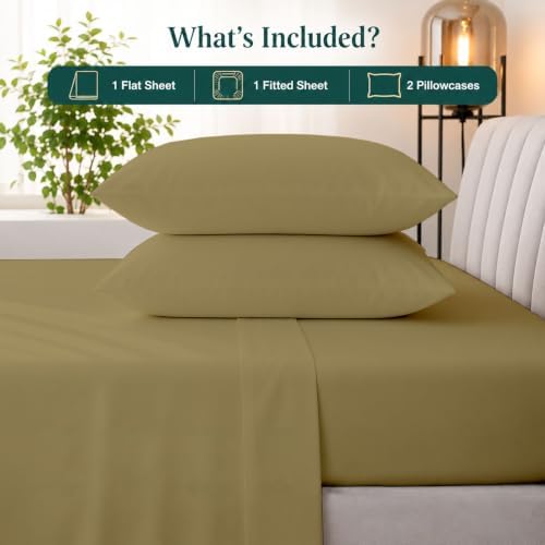 NON Sticky cotton 4 Piece Full XL Extra Deep Pocket Sheet Set, 100%