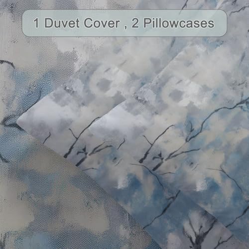 3 Pieces Duvet Cover King Size 90" x 90", Soft Breathable Microfiber
