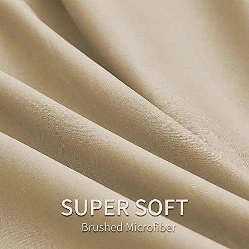 EaseHome Beige Full Size Sheets Set Deep Pocket to 18 inch Mattress