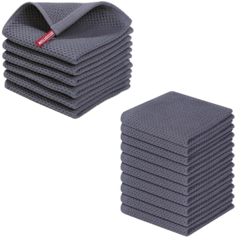 Homaxy 100% Cotton Waffle Weave Kitchen Dish Cloths, 12 x 12 Inches