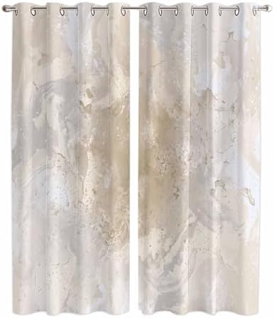 Beige Window Curtains Panels with Grommet,Modern Minimalism Gradient