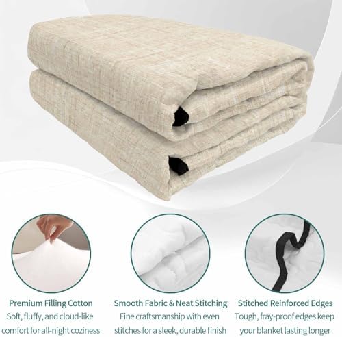 Teamery Queen Quilt Bedding Set Minimalist Beige Aesthetic Breathable