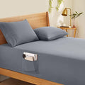 Horbaunal Extra Deep Pocket Cal King Fitted Sheet Only, Silver Grey