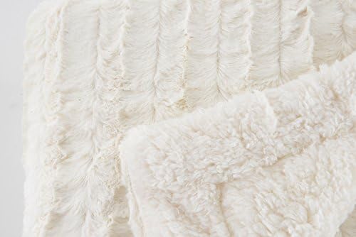 long rich Longrich Embossed Faux-Fur Reversible Sherpa, Ivory throw