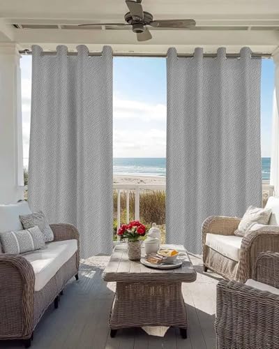Solid Gray Blackout Curtains 63 Inches Long for Bedroom, Modern