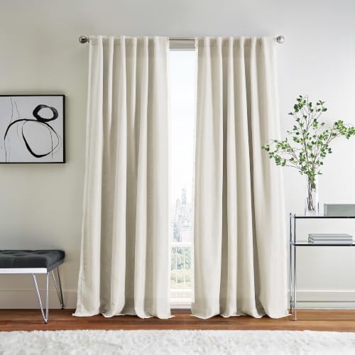 DKNY Avery Light-Filtering Curtains Backtab 50 x 96, Linen Beige, 2