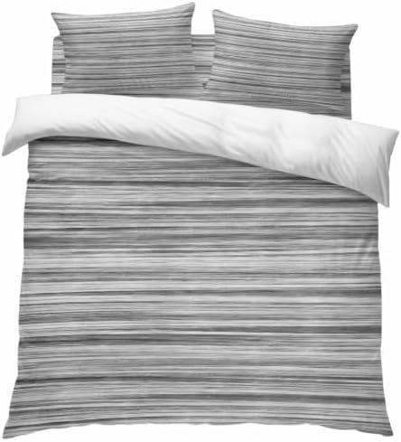 4 Pieces Duvet Cover Queen Bedding Sets Abstract Gray Striped Textured