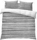 4 Pieces Duvet Cover Queen Bedding Sets Abstract Gray Striped Textured