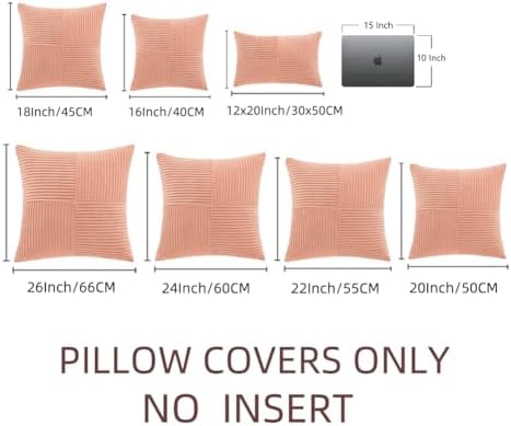Fancy Homi 2 Packs Coral Decorative Throw Pillow Covers 20x20 Inch for