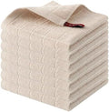 Homaxy 100% Cotton Terry Kitchen Dish Cloths, 7 Pack, Beige
