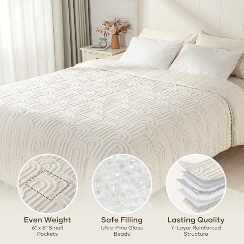 Cottonblue Weighted Blanket for Adults 15lbs Queen Size 60"x80" Soft