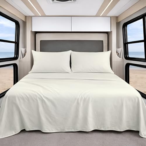 Shreem Linen Luxury 4 Piece Microfiber RV Sheet Set, Deep Pocket Fits