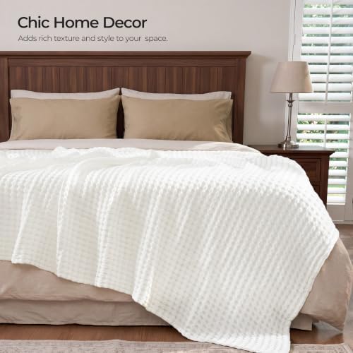 REDKISS Ultra Soft Waffle Weave Blanket King Size 108" x 90"