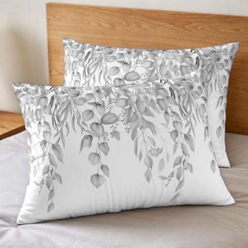 3 Pieces Duvet Cover Farmhouses Watercolor Eucalyptus Leaf Luxury Soft