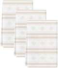 Beige Striped Kitchen Towels Set of 3, Absorbent Microfiber Dish Tea