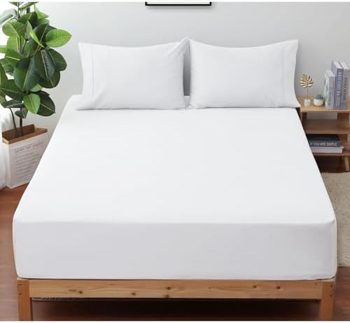 400 Thread Count Cotton Fitted Sheet Twin XL Size with 16" Deep Pocket