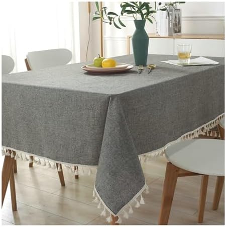 Gualiy Rectangle Table Clothes, Cotton Linen Table Cloth 70x70CM Solid