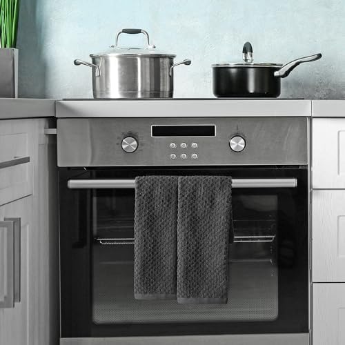 Infinitee Xclusives Premium Kitchen Towels - Grey [Pack of 12] 100%