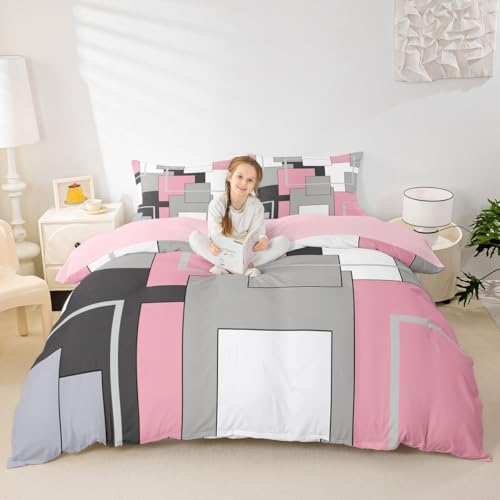 Feelyou Abstract Duvet Cover Queen Size Geometric Comforter Cover for