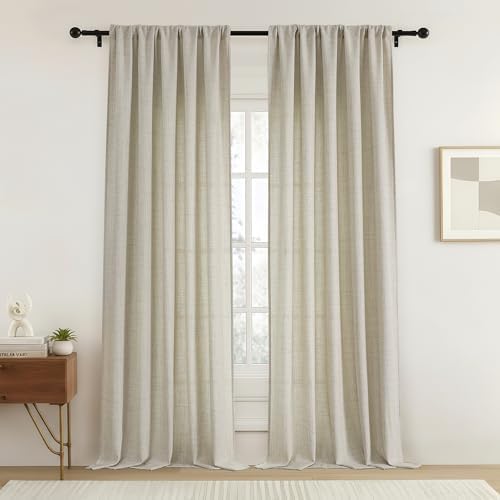 OVZME Extra Wide Curtains 120 Inches Long 2 Panels, Extra Long Light