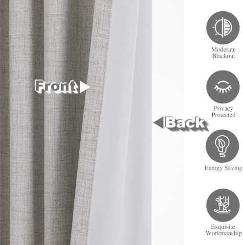Flyfun Blackout Curtains 63 Inches Long - 2 Panels Set, Thermal