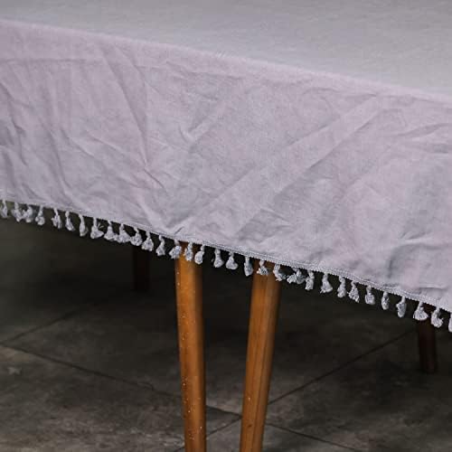 Linen Tablecloth - 60 x 108 Inch Taupe Grey, Rectangle/Oblong Table